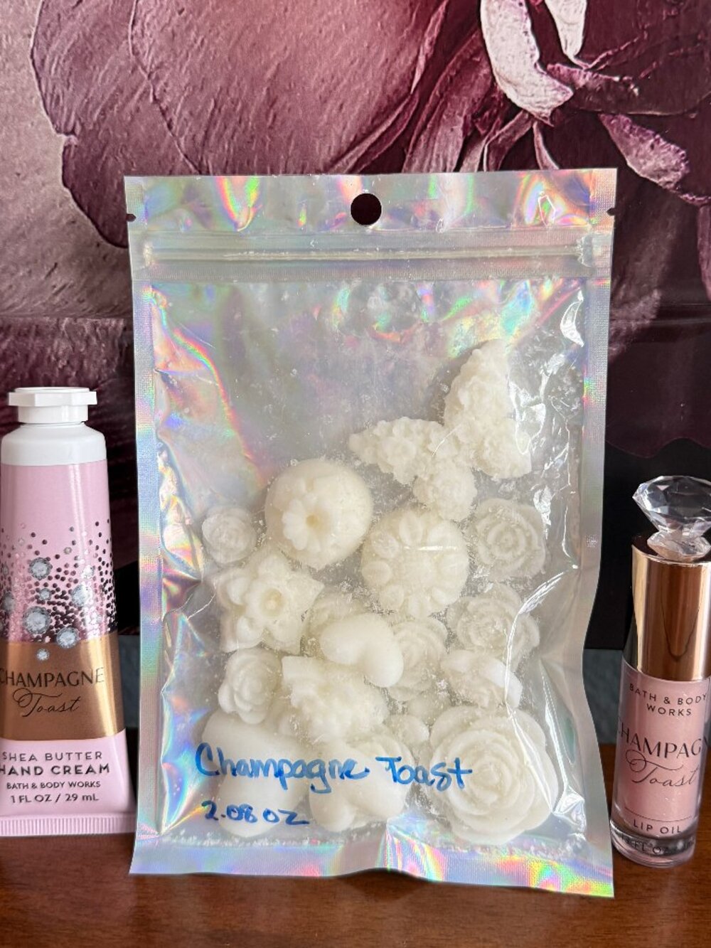 NEW 3-Pc CHAMPAGNE TOAST Hand Lotion, Wax Melts & Lip Oil Bath & Body Works